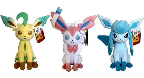 Pokemon Eevee Evolution Glaceon, Leafeon Sylveon Exclusive 8 Plush 3-Pack Jazwares - ToyWiz