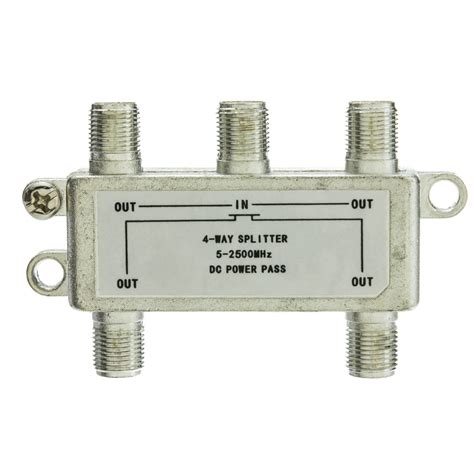 4 Way Coaxial Splitter, 2 GHz, 90dB, Passive