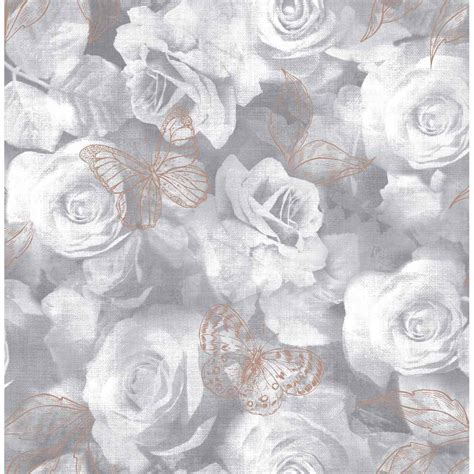 Sublime Everleigth Floral Grey and White Wallpaper | Wilko