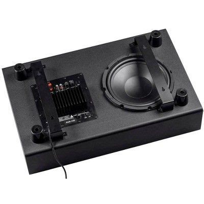 Monoprice SSW-10 Powered Slim 10 Inch Subwoofer - Black | 150 Watt, Low Profile, Powerful Amp ...