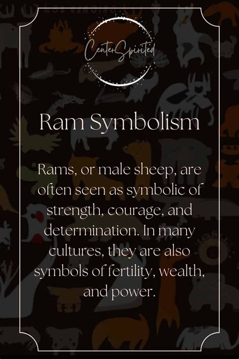 Ram symbolism is powerful and full of meaning. As a totem animal, the ram represents many thi ...