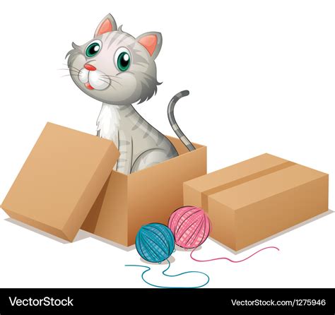 A cat inside box Royalty Free Vector Image - VectorStock