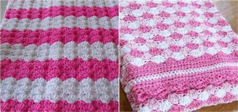 White and Pinky Baby Shells Afghan Free Crochet Pattern - Styles Idea