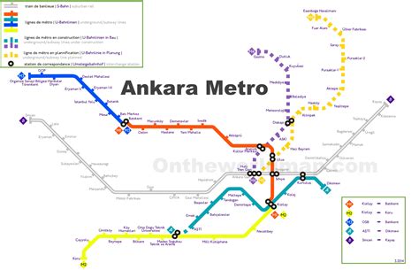 Ankara metro map - Ontheworldmap.com