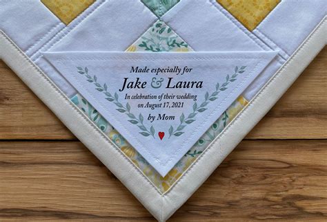 Large Triangle Quilt Label, Personalized Sewing Labels, Personalized Labels, Handmade Labels ...