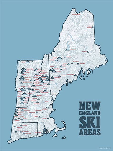 New England Ski Resorts Map Poster by BestMapsEver on Etsy