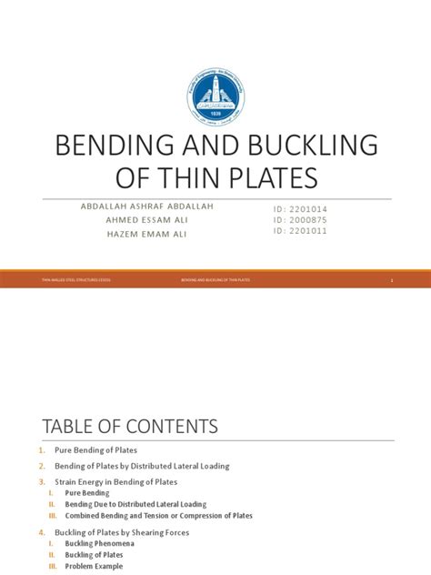 Bending and Buckling of Thin Plates | PDF | Buckling | Bending