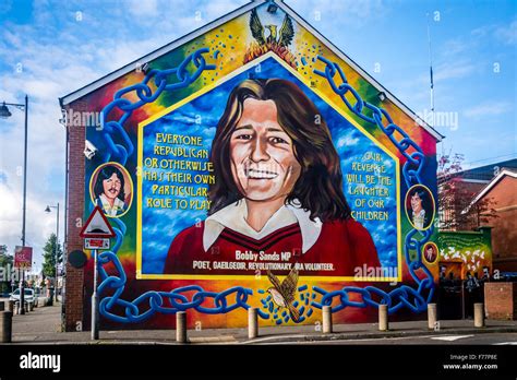 Bobby Sands mural on Belfast's Falls Road Stock Photo - Alamy