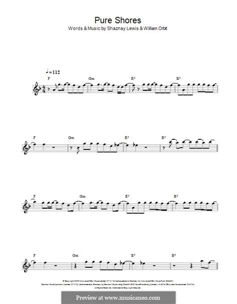 Pure Shores (All Saints) by S. Lewis, W. Orbit - sheet music on MusicaNeo