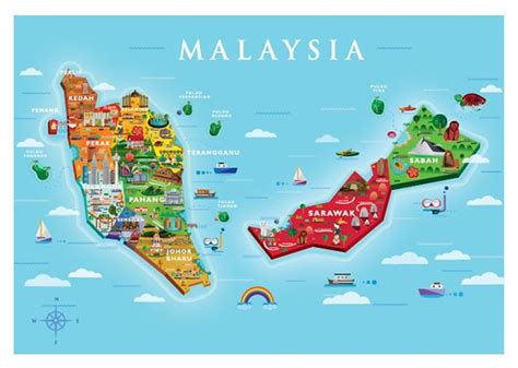 Visit Malaysia 2015 Map - Yen Pooi Tan #MalaysiaHolidayPackages #MalaysiaPackages # ...