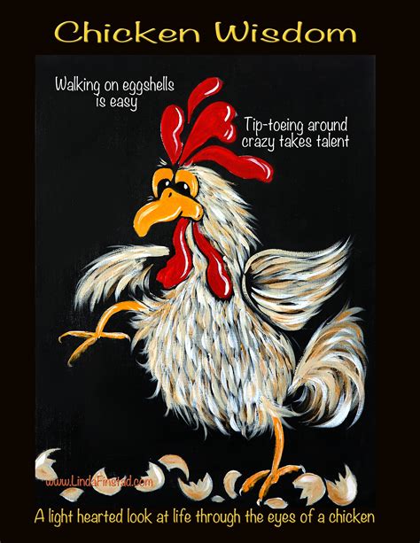 My chicken paintings are intended as a fun break from reality - however they represent real ...