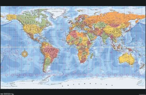 WORLD MAP TIME Zones Clock Wall Art Travel Fanatic Decoration Home £59.77 - PicClick UK