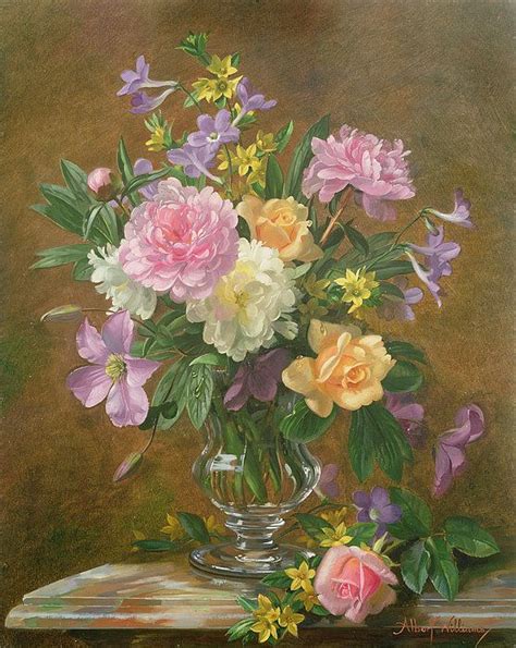 Vase of Flowers Art Print by Albert Williams | Flower painting, Flowers ...