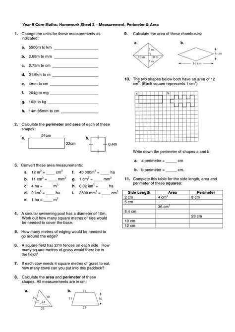 Year 4 Homework Sheets | Learning Printable