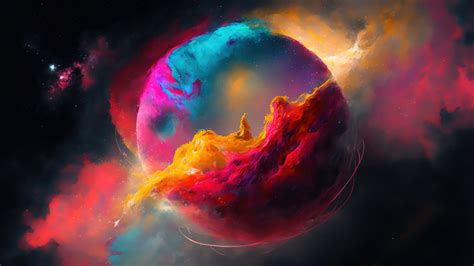 Space Nebula Colorful Digital 4K #7840i Wallpaper PC Desktop