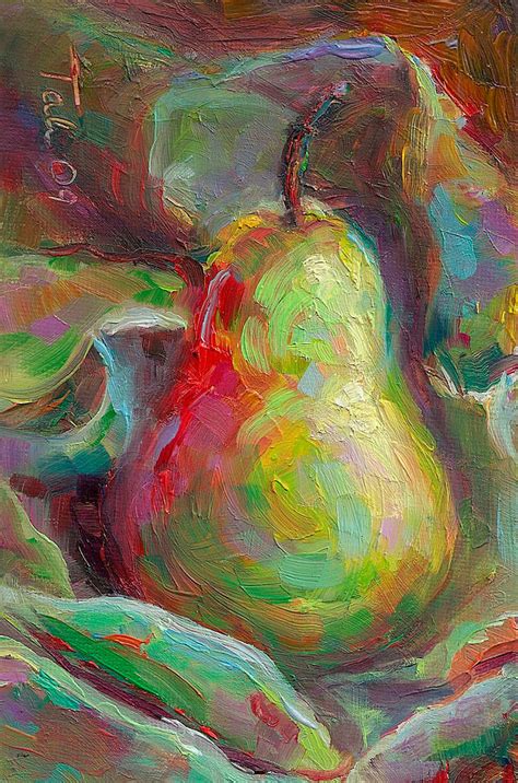 Just A Pear - Impressionist Still Life Painting by Talya Johnson