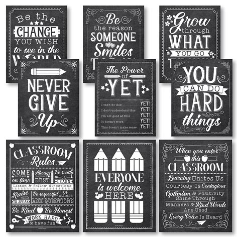 Buy 9 Black And White Classroom Decor - Welcome Sign For Classroom ...