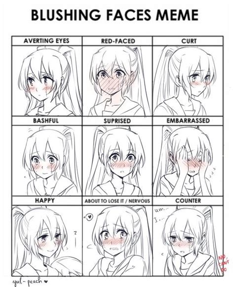 Blushing faces Meme | Anime faces expressions, Manga drawing tutorials, Anime drawings tutorials