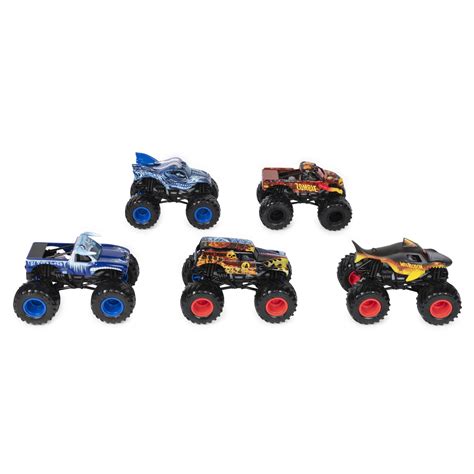 Monster Jam, Official Fire & Ice 5-Pack of 1:64 Scale Monster Trucks ...