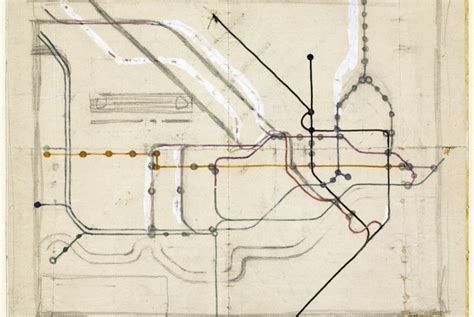 Harry Beck's tube map sketch. Photo: Victoria & Albert Museum © TfL | London underground map ...