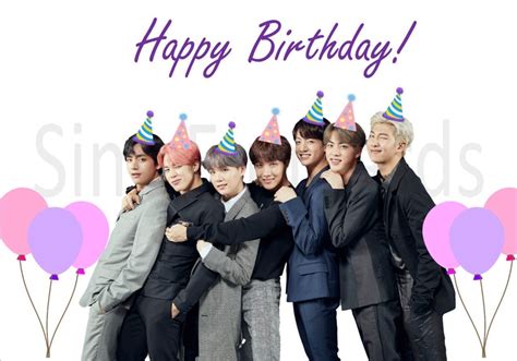 BTS, Army, BTS Birthday Card, Digital Birthday Card, RM, Suga, J-hope ...