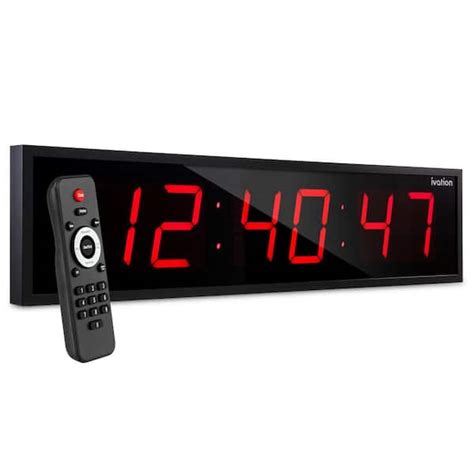 Ivation 36 in. Large Digital Wall Clock, LED Digital Clock with Timer ...