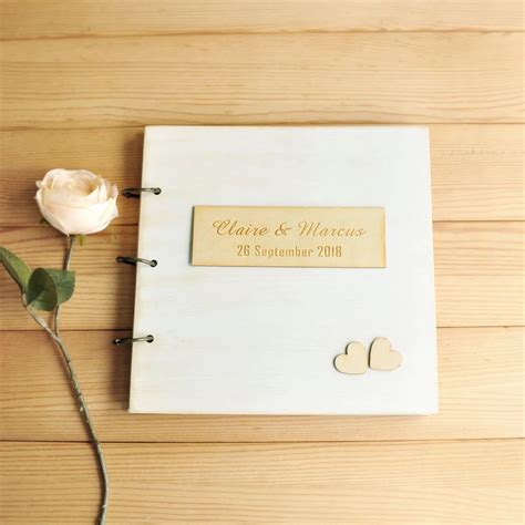 Personalized Wedding Guest Book, Wooden Guest Book, Custom Guestbook ...