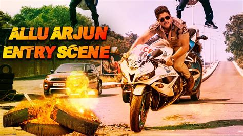 Allu Arjun's Entry Scene As Police Officer | Blockbuster Action & Fight Scene Of Allu Arjun ...