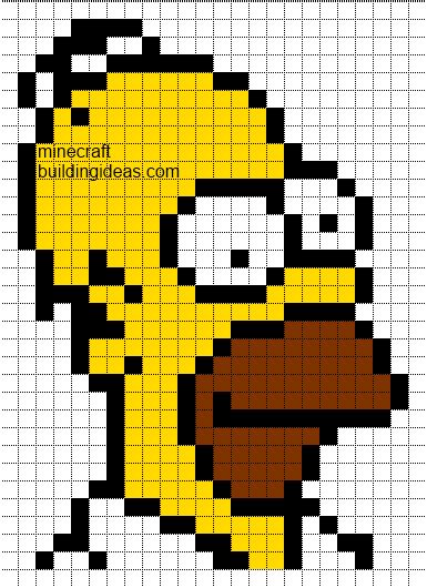 Minecraft Pixel Art Templates: Homer Simpson | Minecraft pixel art, Pixel art, Pixel art templates