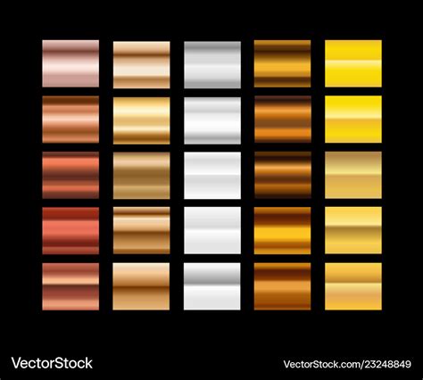 Different metal gradients clip-art Royalty Free Vector Image