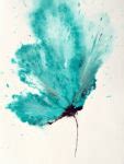 Art Abstract Flower Painting Teal Blue 18 x 24 Original Floral Wall Art - Acrylic On Cotton Ragg ...