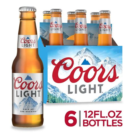 Coors Light Beer, Light Lager Beer, 6 Pack Beer, 12 FL OZ Bottles, 4.2% ...