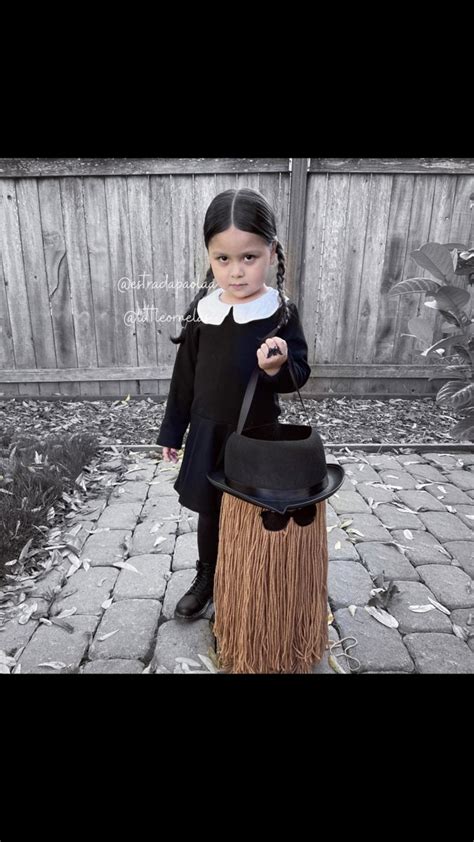 Halloween costume wednesday addams toddler cute spooky cousin it addams ...