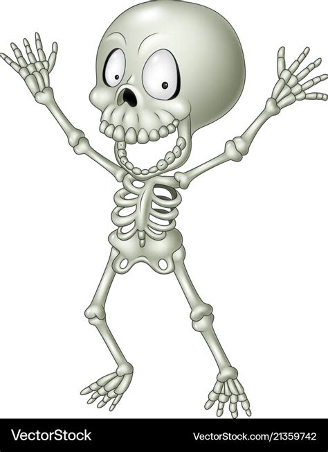 Cartoon funny human skeleton Royalty Free Vector Image