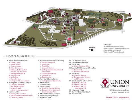 Union University Jackson Campus Map - 1050 Union University Drive Jackson TN 38305 • mappery