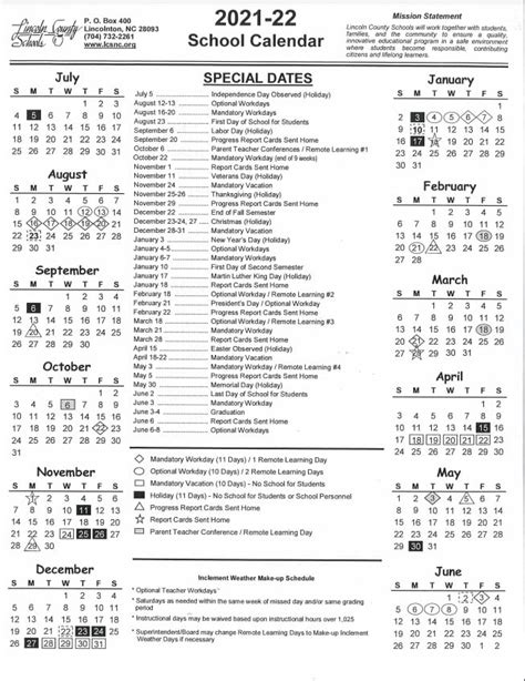 Lincoln County Nc School Calendar 2022-2023 - Printable Calendar 2022