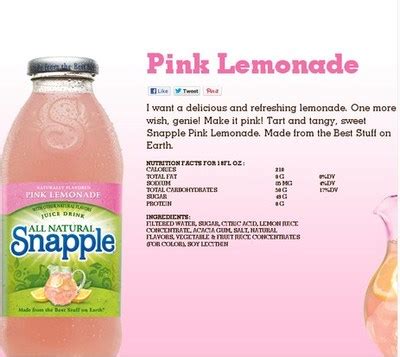 Snapple Nutritional Information - Nutrition Ftempo