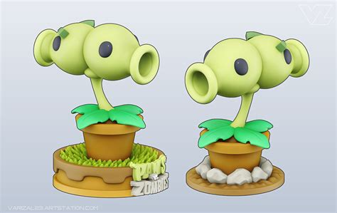 3D print model Plants vs Zombies - Split Pea | CGTrader