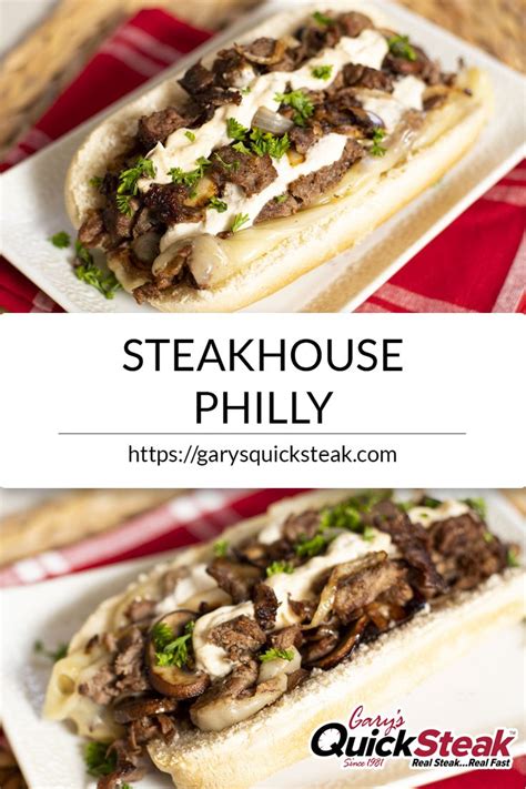 Steakhouse Philly - Gary's QuickSteak | Recipe | Philly steak sandwich, Philly steak, Recipes