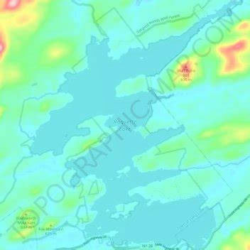 Raquette Lake topographic map, elevation, terrain