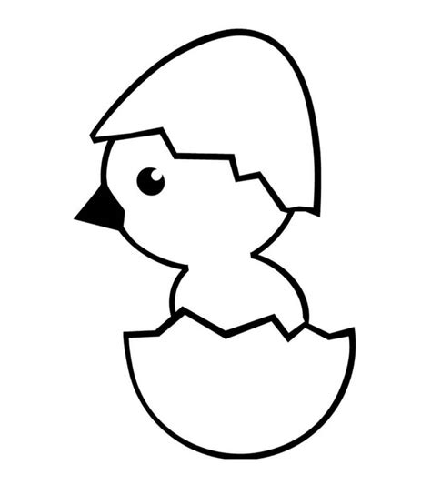 Pollito Fácil en Huevo para colorear, imprimir e dibujar –ColoringOnly.Com