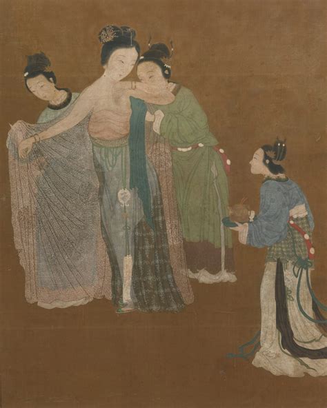 PAINTING OF YANG GUIFEI PREPARING FOR PRESENTATION TO THE EMPEROR QING ...