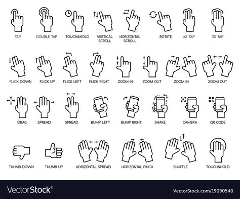 Hand gestures and touch screen icon set Royalty Free Vector