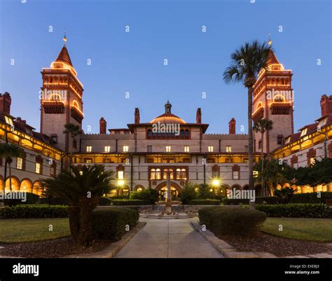 Flagler College formerly the Ponce de Leon Hotel at Twilight, St ...