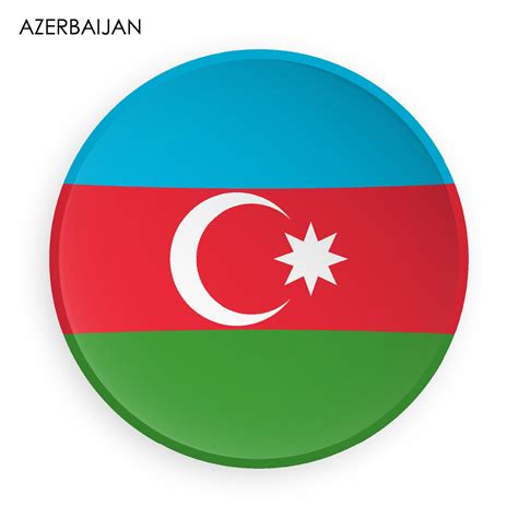 Icono de la bandera de Azerbaiyán en estilo neomorfismo moderno. botón ...