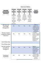 IT 210 Final Project Decision Matrix.docx - Decision Matrix Possible ...