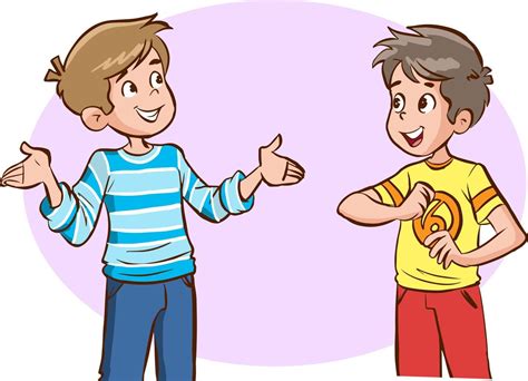 Two Kids Talking Cartoon Character vector illustration 17309576 Vector Art at Vecteezy