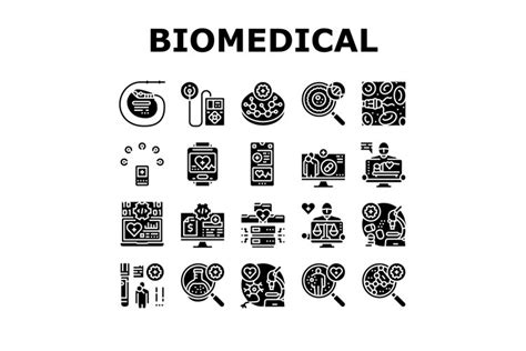 biomedical medical science icons set vector (3318987)