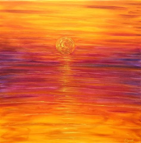 Putsborough Sunset Painting in an Orange Sky | Pete Caswell