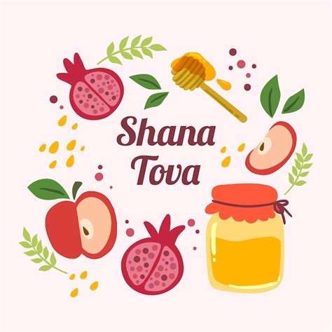 Hand drawn shana tova concept | Free Vector